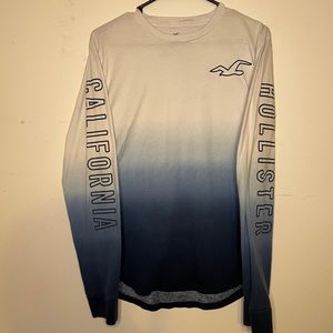 Men’s Hollister White Ombré Long Sleeve T-Shirt L